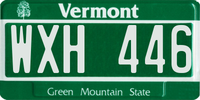 VT license plate WXH446