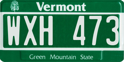 VT license plate WXH473