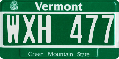 VT license plate WXH477