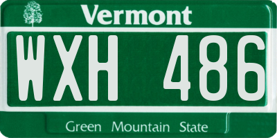 VT license plate WXH486