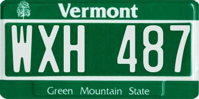 VT license plate WXH487
