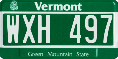 VT license plate WXH497