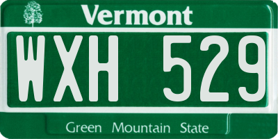 VT license plate WXH529