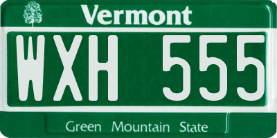 VT license plate WXH555