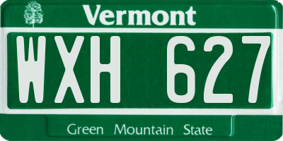 VT license plate WXH627