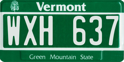 VT license plate WXH637