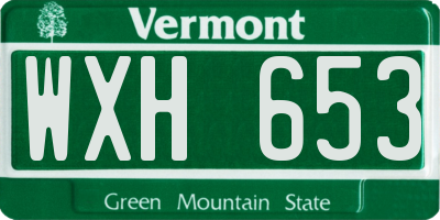 VT license plate WXH653