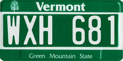 VT license plate WXH681
