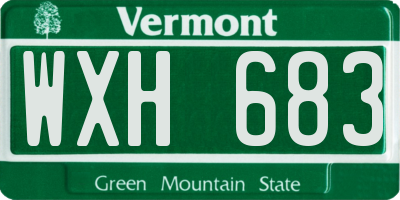 VT license plate WXH683