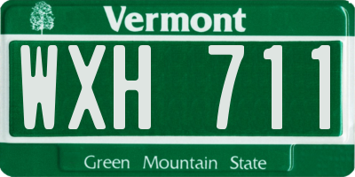 VT license plate WXH711