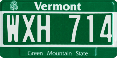 VT license plate WXH714