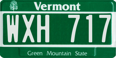 VT license plate WXH717