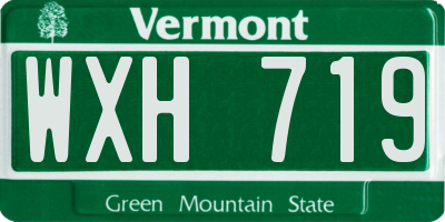 VT license plate WXH719