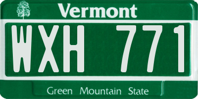 VT license plate WXH771