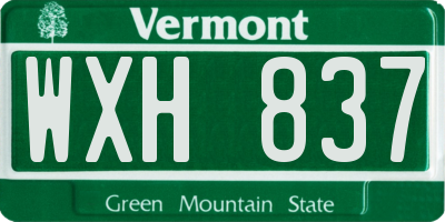 VT license plate WXH837
