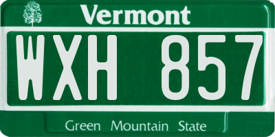 VT license plate WXH857