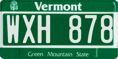 VT license plate WXH878