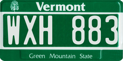 VT license plate WXH883