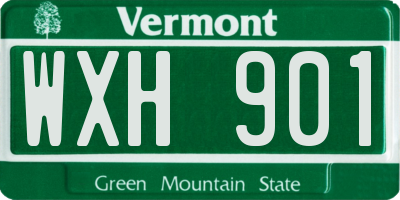 VT license plate WXH901