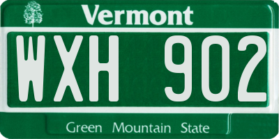 VT license plate WXH902