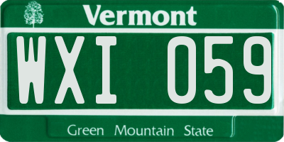 VT license plate WXI059