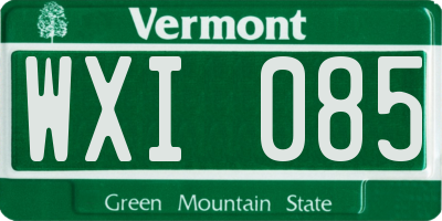 VT license plate WXI085