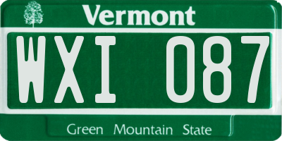 VT license plate WXI087