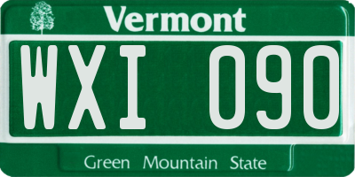 VT license plate WXI090