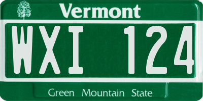 VT license plate WXI124