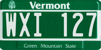 VT license plate WXI127