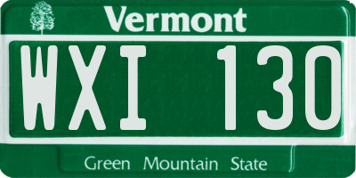VT license plate WXI130