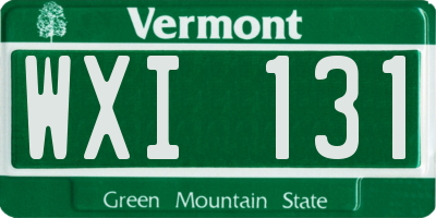 VT license plate WXI131