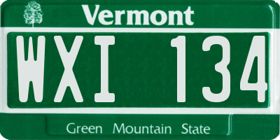 VT license plate WXI134