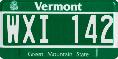 VT license plate WXI142