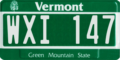 VT license plate WXI147