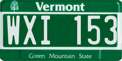 VT license plate WXI153