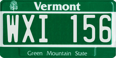 VT license plate WXI156