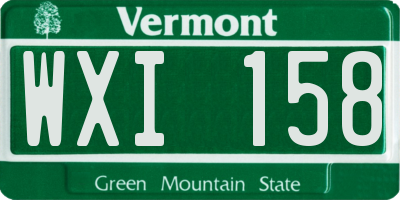 VT license plate WXI158