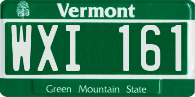 VT license plate WXI161