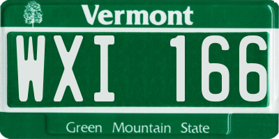 VT license plate WXI166
