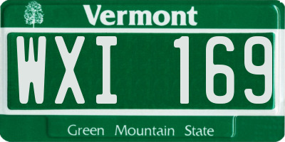 VT license plate WXI169