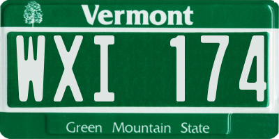 VT license plate WXI174