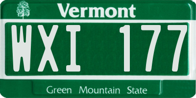 VT license plate WXI177