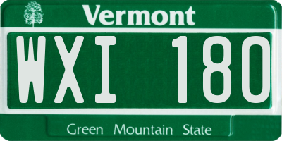 VT license plate WXI180