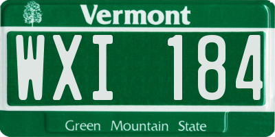 VT license plate WXI184