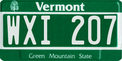 VT license plate WXI207