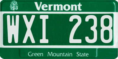 VT license plate WXI238