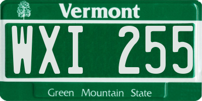 VT license plate WXI255