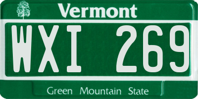 VT license plate WXI269