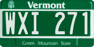 VT license plate WXI271
